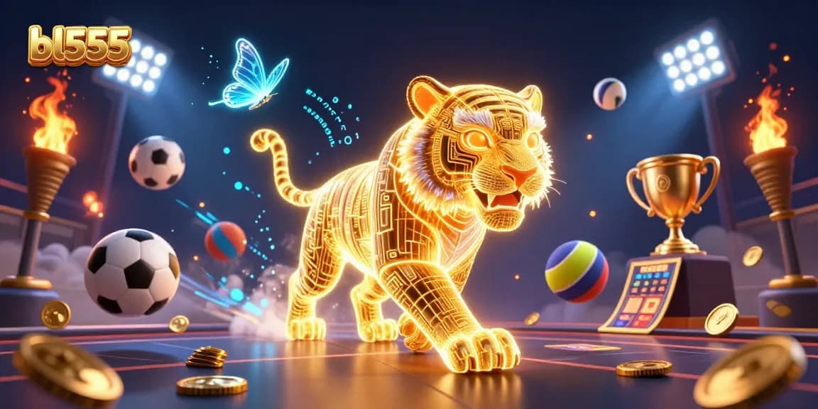 Experience the excitement of bl555 with dynamic sports betting elements in a vibrant casino-themed scene.