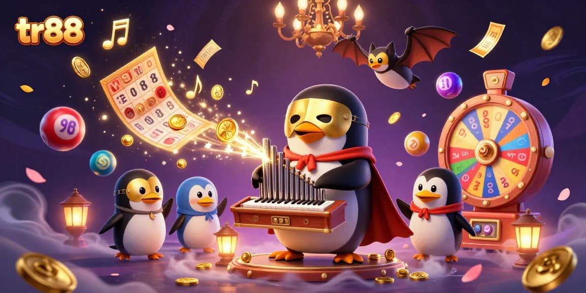Experience the excitement of TR88 as a charismatic penguin plays the organ, launching golden coins and lottery elements.