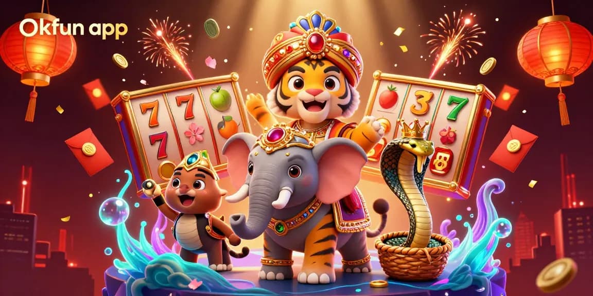 Engage in thrilling gameplay with the okfun app, featuring vibrant casino elements and vibrant characters.