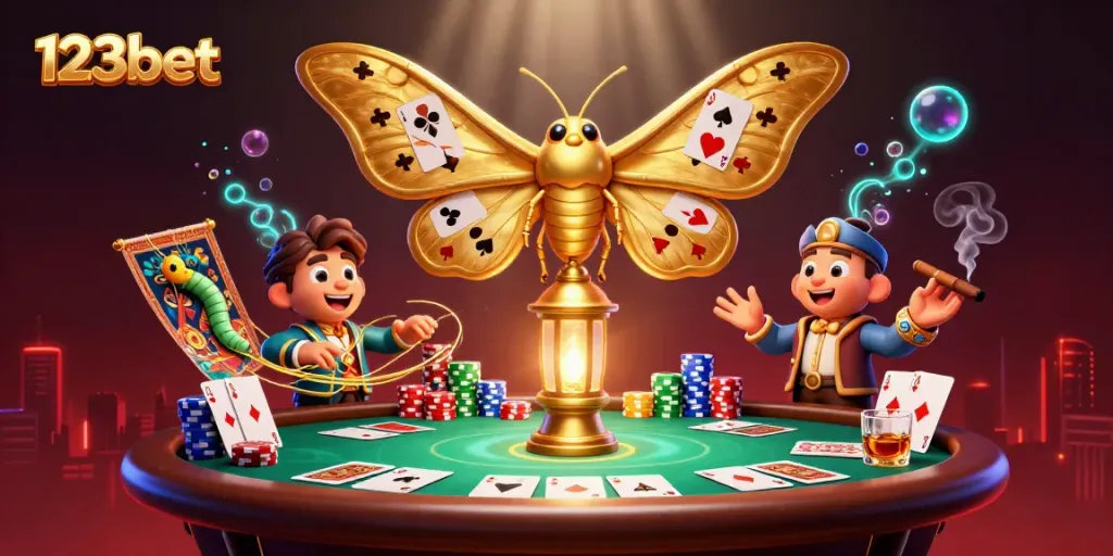 Experience thrilling gaming with 123bet's vibrant casino scene featuring dynamic poker elements.