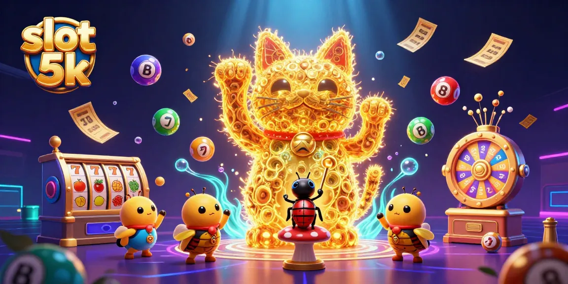 Experience slots and winnings with vibrant slot 5k elements in a dynamic casino scene.