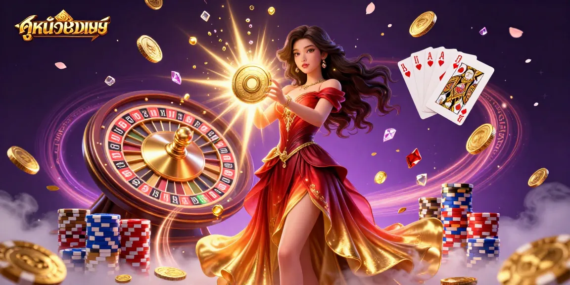 Experience ดูหนังออนไลน์ with attractive gaming elements and vibrant visuals in this captivating illustration.