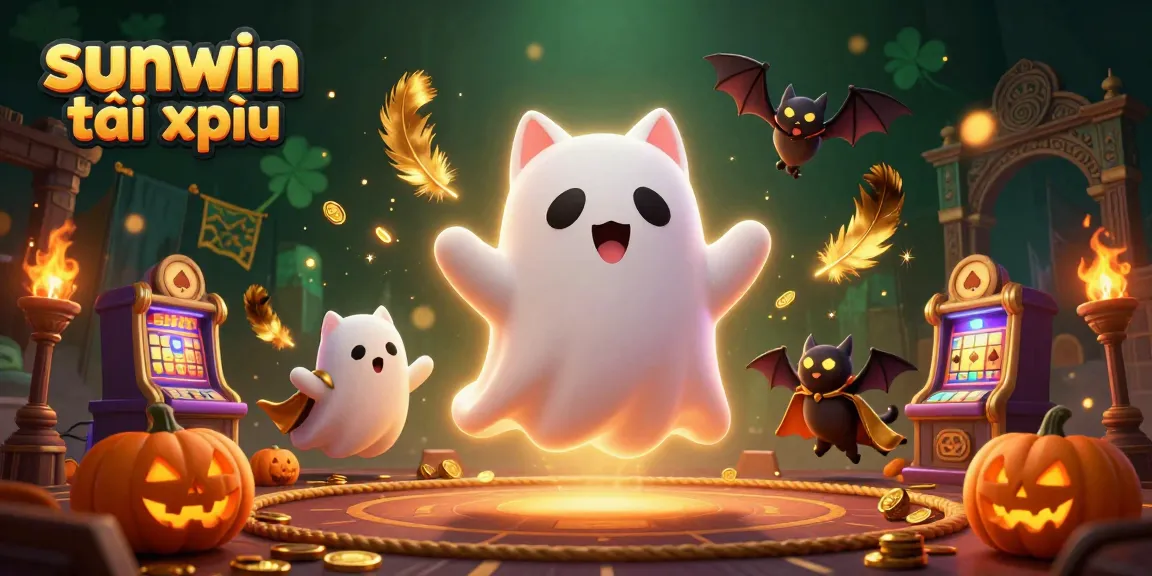 Engage with sunwin tài xỉu as a ghost cat and bat navigate a vibrant haunted casino.